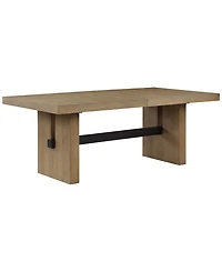 Macai 7-Pc. Wood Dining Set (Rectangular Table + 6 Upholstered Side Chairs)
