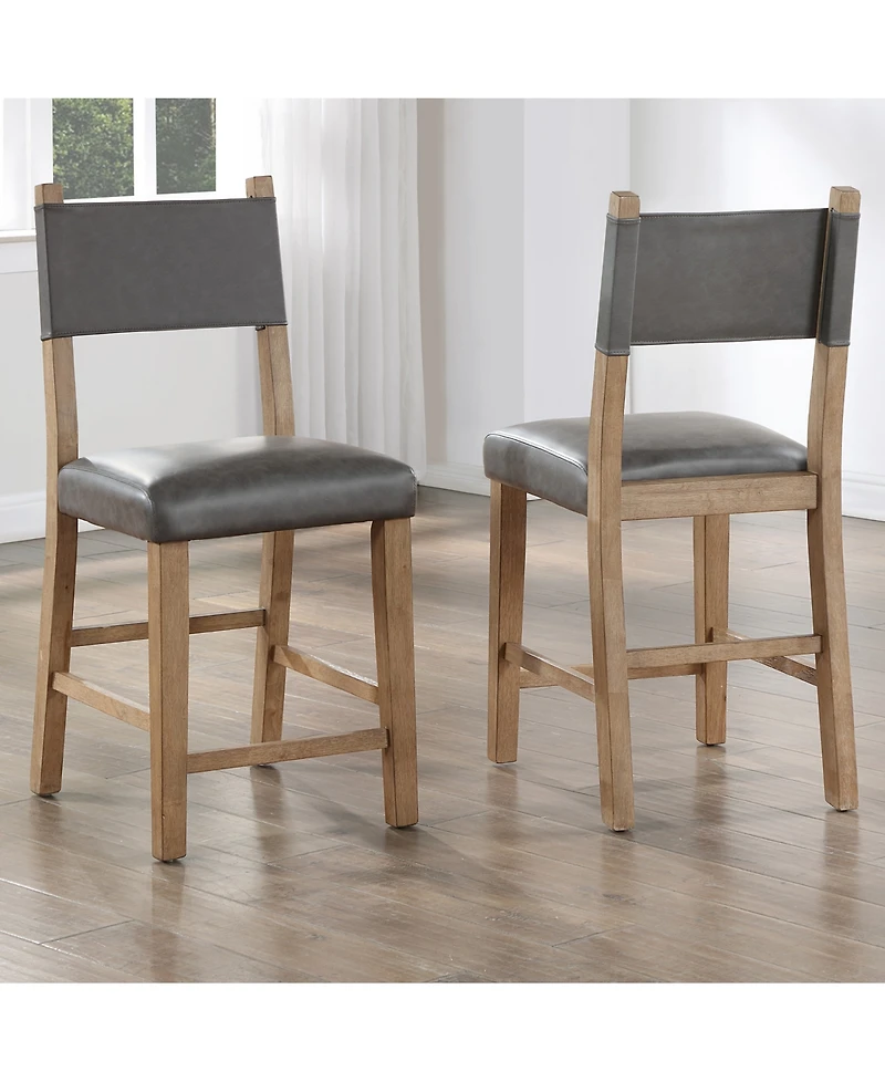 Macai 2-Pc. Faux Leather Counter Height Chair Set