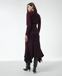 Leem Women's Geometric Jacquard Fitted Knit Top