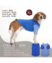 Aronkl 2 Pack Breathable Cotton Spandex Dog T-shirts for Year-Round Comfort