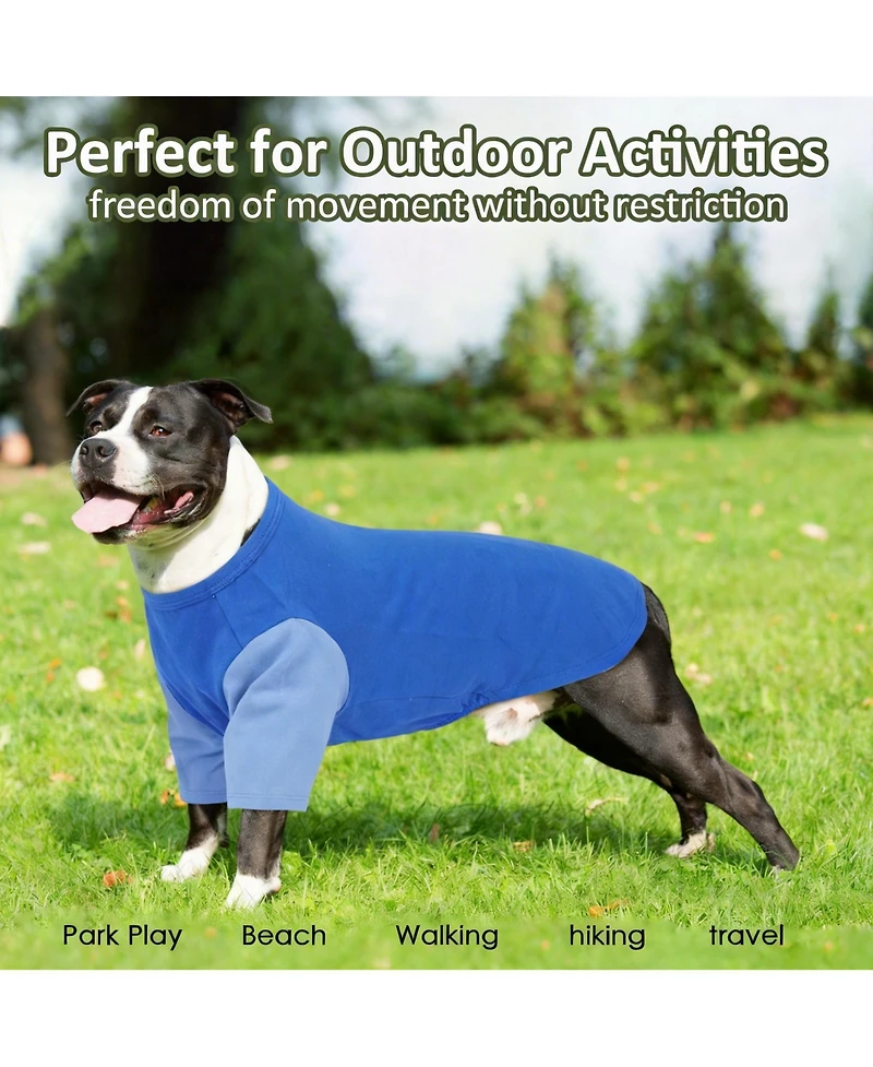 Aronkl 2 Pack Breathable Cotton Spandex Dog T-shirts for Year-Round Comfort