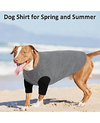 Aronkl 2 Pack Breathable Cotton Spandex Dog T-shirts for Year-Round Comfort