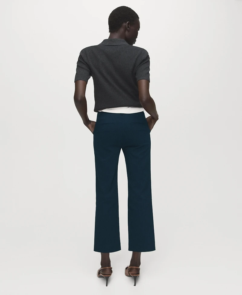 Mango Women's Straight-Cut Crop Pants