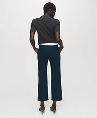 Mango Women's Straight-Cut Crop Pants