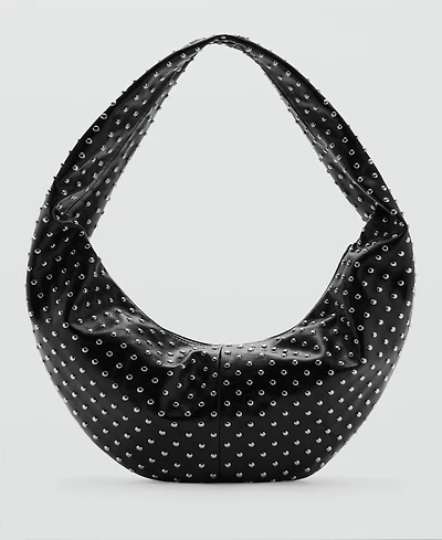 Mango Women's Oval Studded Shoulder Bag