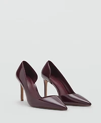 Mango Women's Asymmetrical Patent Leather Court Shoes