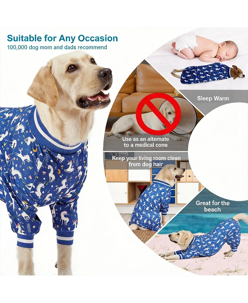 Aronkl Large Dog Comfortable Pajamas for Recovery and Sleep
