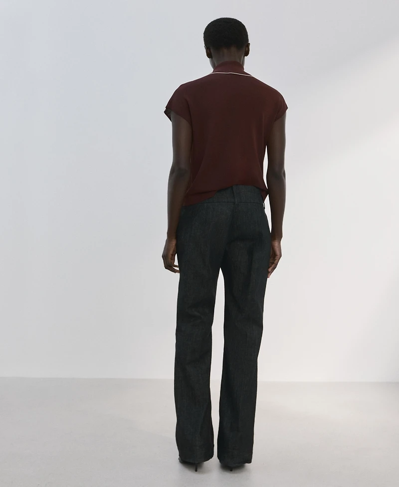 Mango Women's Handkerchief Detail Knit Top