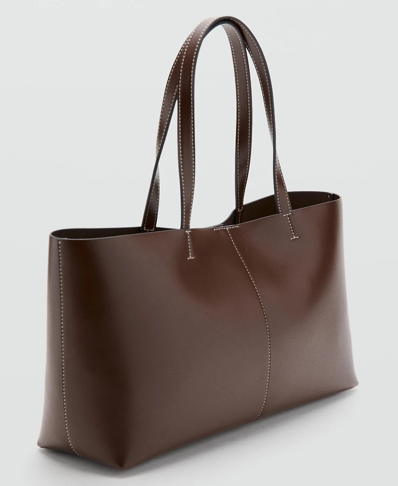 Mango Women's Double Handle Shopper Bag