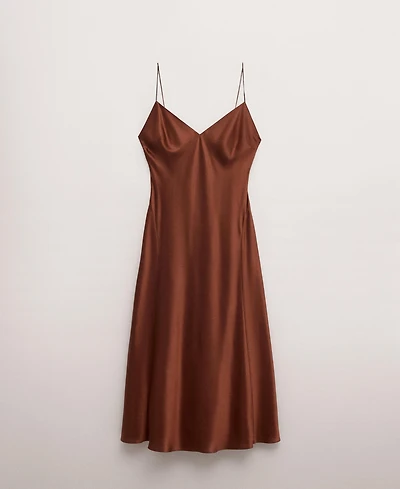 Mango Women's Satin Silk Blend Dress