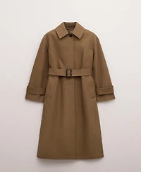 Mango Women's Cotton Belt Trench Coat