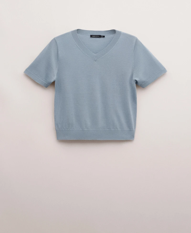 Mango Women's Wool Short-Sleeved Sweater