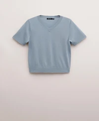 Mango Women's Wool Short-Sleeved Sweater