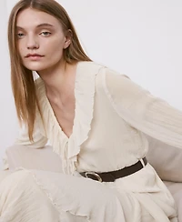 Mango Women's Long Ruffled Dress