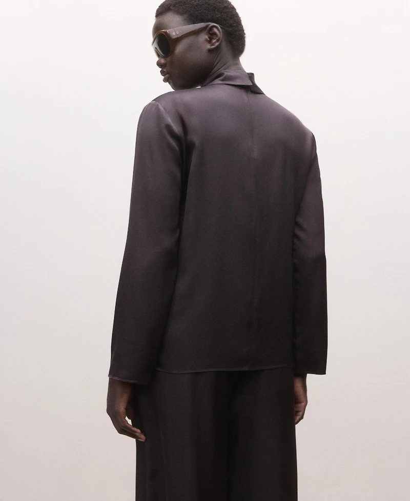 Mango Women's Satin Turtleneck Blouse