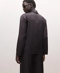 Mango Women's Satin Turtleneck Blouse