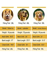 Aronkl Adjustable Hooded Raincoat for Medium Large Dogs with Reflective Edges