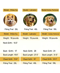 Aronkl Adjustable Hooded Raincoat for Medium Large Dogs with Reflective Edges