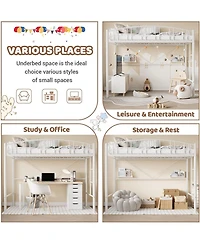 gaomon Loft Bed Twin with Ladde and Arched Guardrail, Heavy Duty Metal Frame for Kids Adults, Sturdy Steel Slats Support