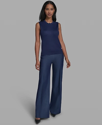 Karl Lagerfeld Paris Women's Crew Neck Knit Top