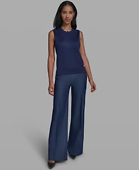 Karl Lagerfeld Paris Women's Crew Neck Knit Top