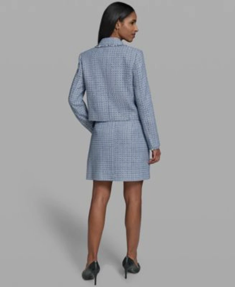 Karl Lagerfeld Paris Womens 3 Button Jacket A Line Skirt