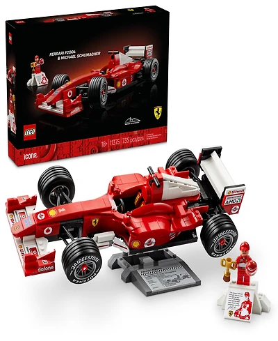 Lego Icons Ferrari F2004 Michael Schumacher F1 Car Model Building Set, 11375