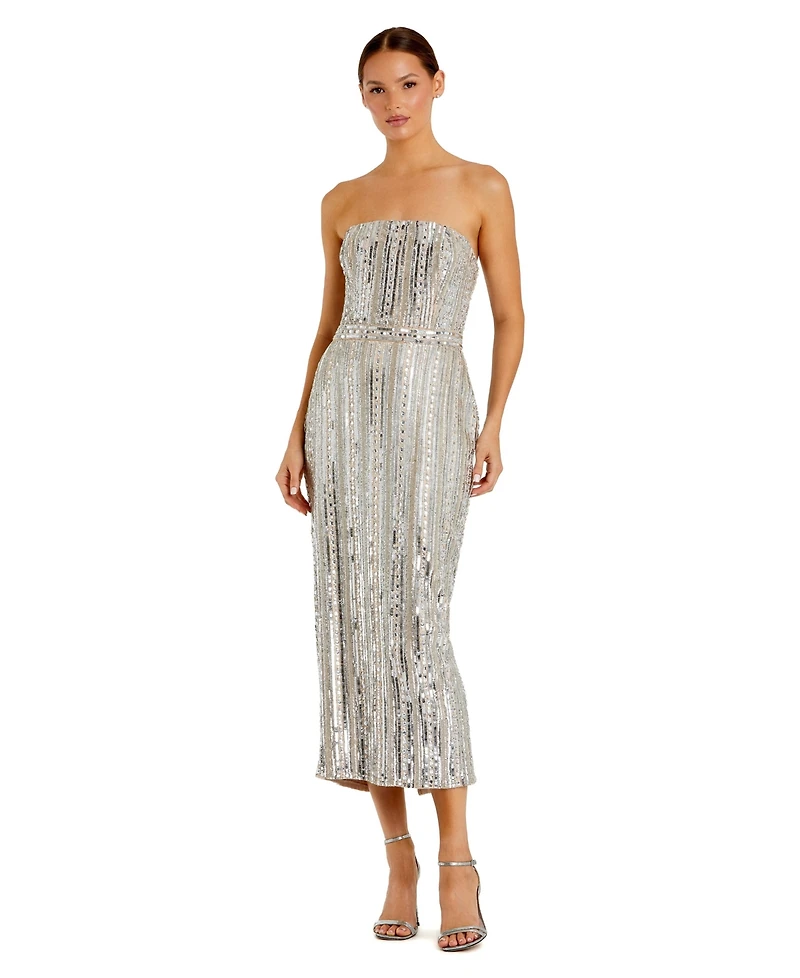 Mac Duggal Women's Embellished Strapless Column Dress
