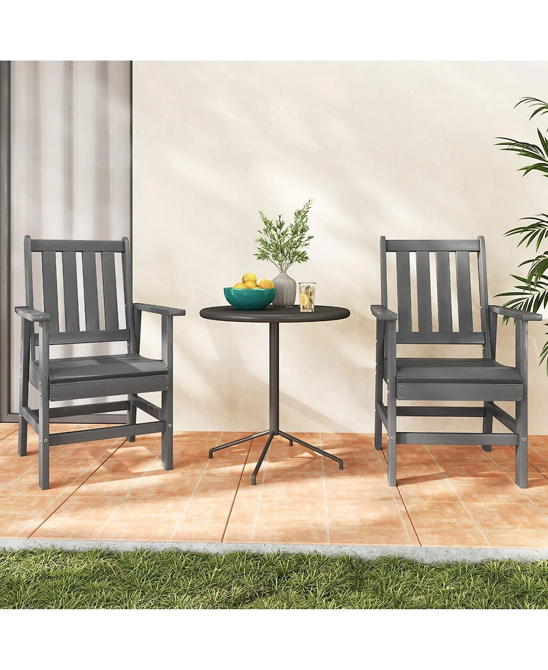 Gymax 6PCS Patio Dining Bench Set Outdoor Hdpe Weather Resistant Table and Chairs Set