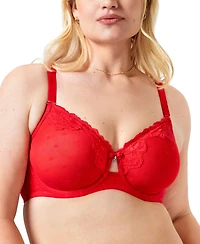 Curvy Couture Women's Sheer Whisper Unlined Underwire Bra
