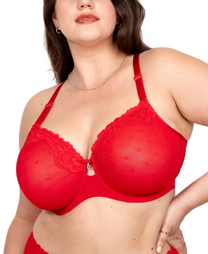 Curvy Couture Women's Sheer Whisper Unlined Underwire Bra