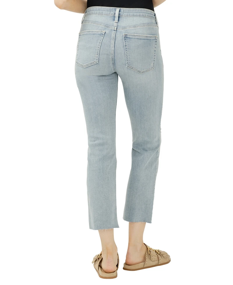 Silver Jeans Co. Women's Most Wanted Mid-Rise Cropped Straight-Leg Luxe Stretch