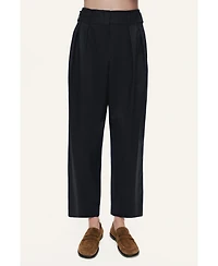 Nocturne Women's Pleated Tapered Crop Trousers