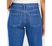 Style & Co Women's Embroidered Mid Rise Relaxed Straight-Leg Jeans, Macy's Exclusive