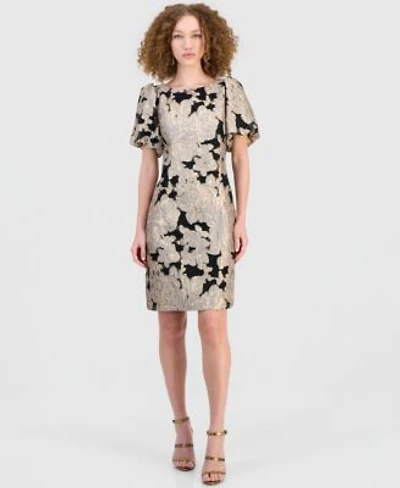 Connected Womens Jacquard Sheath Dress