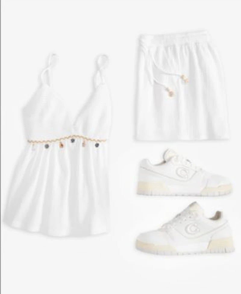 Madden Girl Juniors Pucker Knit Shell Babydoll Top Shorts