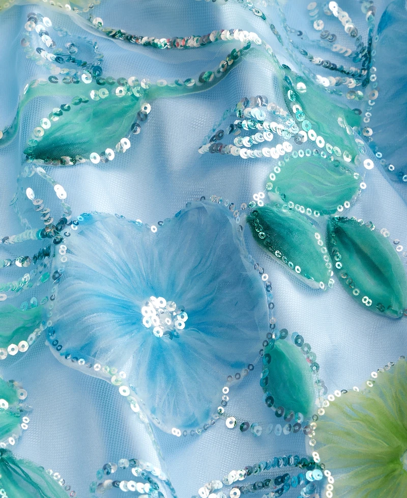 Eliza J Women's Embellished Square-Neck Midi Mesh Dress