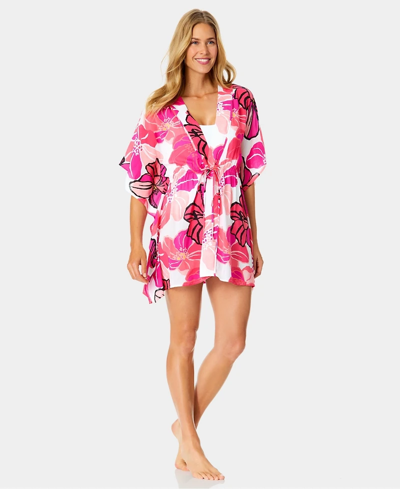 Anne Cole Women's Tie-Front Kaftan Swim Cover Up