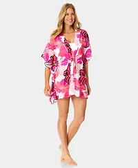 Anne Cole Women's Tie-Front Kaftan Swim Cover Up