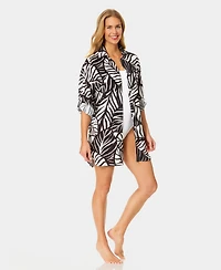 Anne Cole Women's Tail Button-Down Swim Shirt