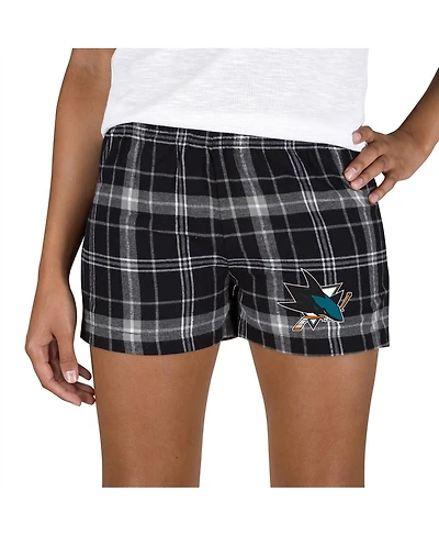 Concepts Sport Women's Black/Gray San Jose Sharks Ultimate Flannel Shorts
