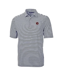 Cutter & Buck Men's Navy Auburn Tigers Virtue Eco Pique Stripe Polo Shirt
