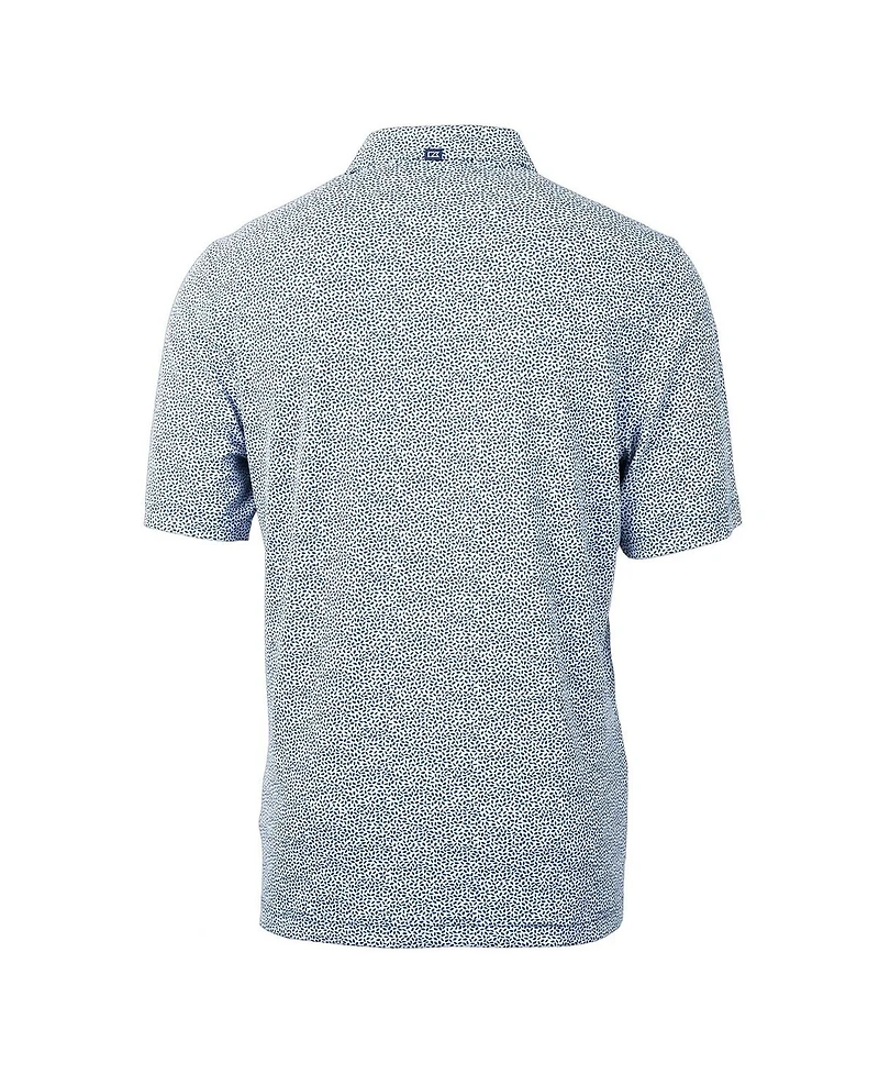 Cutter & Buck Men's Navy Chicago Bears Throwback Logo Virtue Eco-Pique Botanical Polo Shirt