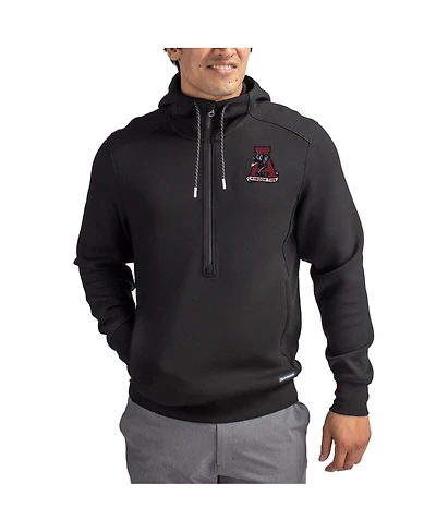 Cutter & Buck Men's Black Alabama Crimson Tide Roam Eco Half-Zip Pullover Hoodie