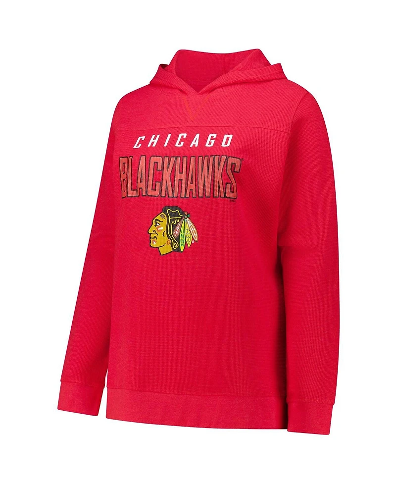 Profile Women's Connor Bedard Red Chicago Blackhawks Plus Name Number Thermal Pullover Hoodie