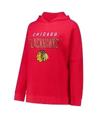Profile Women's Connor Bedard Red Chicago Blackhawks Plus Name Number Thermal Pullover Hoodie