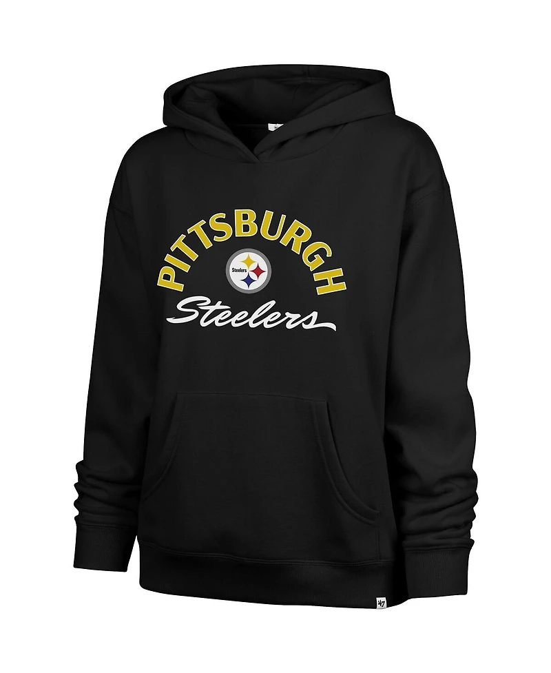 '47 Brand Women's Black Pittsburgh Steelers Plus Whirlwind Naomi Hoodie