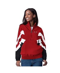 Starter Women's Red Chicago Bulls Renegade Oxford Half-Zip Jacket