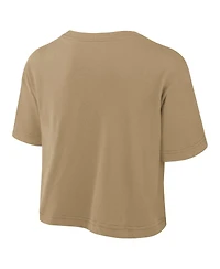 Nike Women's Tan Oregon Ducks Athletic Prep Arch Dri-fit Cropped T-Shirt