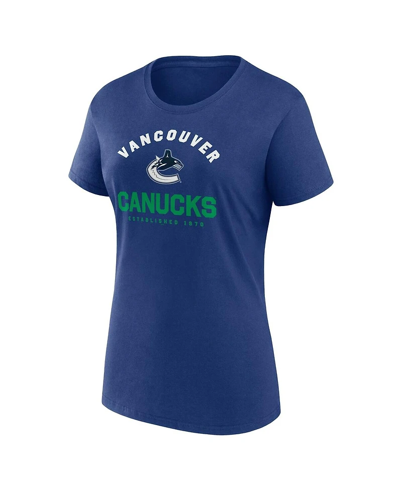 Logo Athletic Women's Blue Vancouver Canucks Unrivaled T-Shirt
